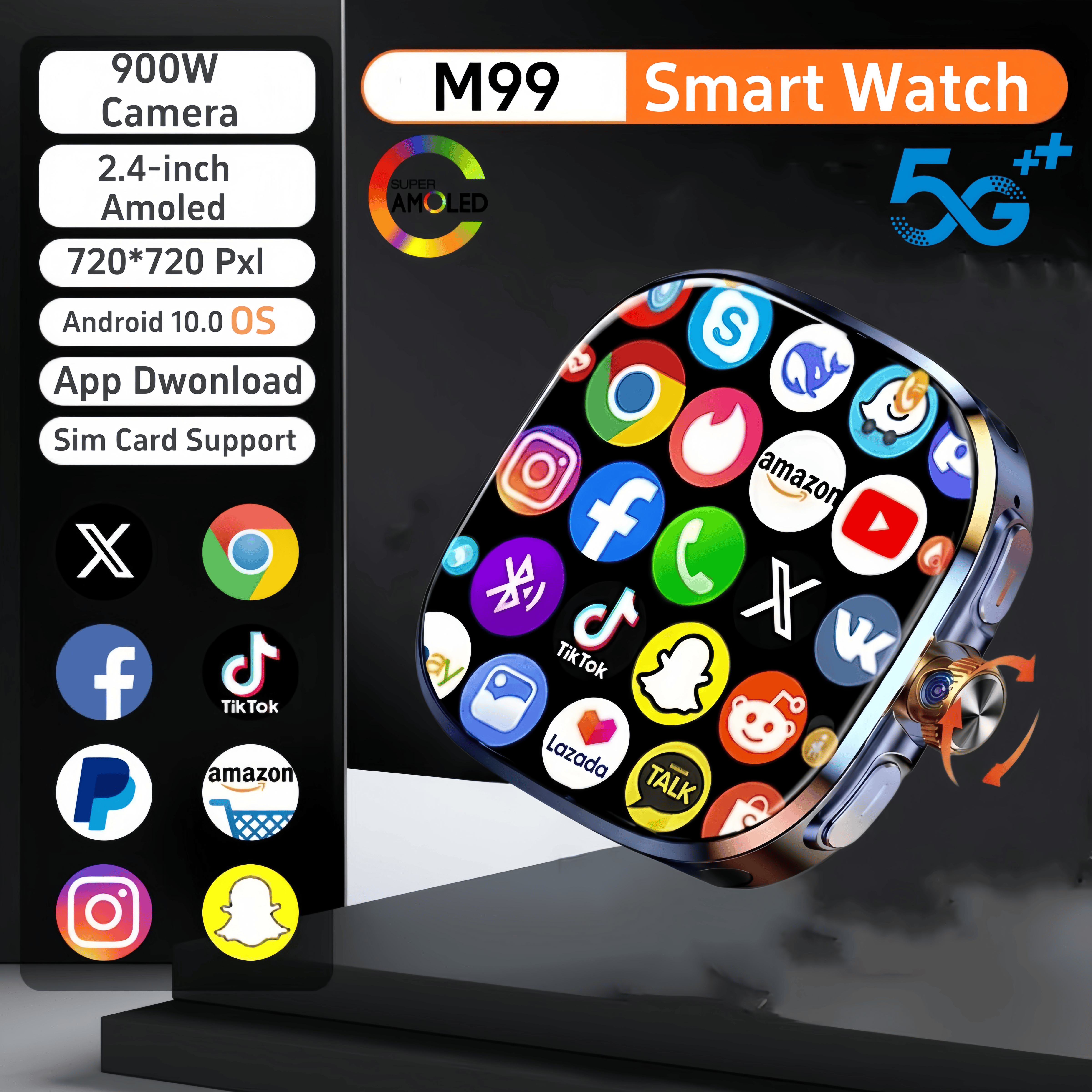 32GB+1024GB M99 Smart Watch 4G - Smartwatch Store のレビューと価格