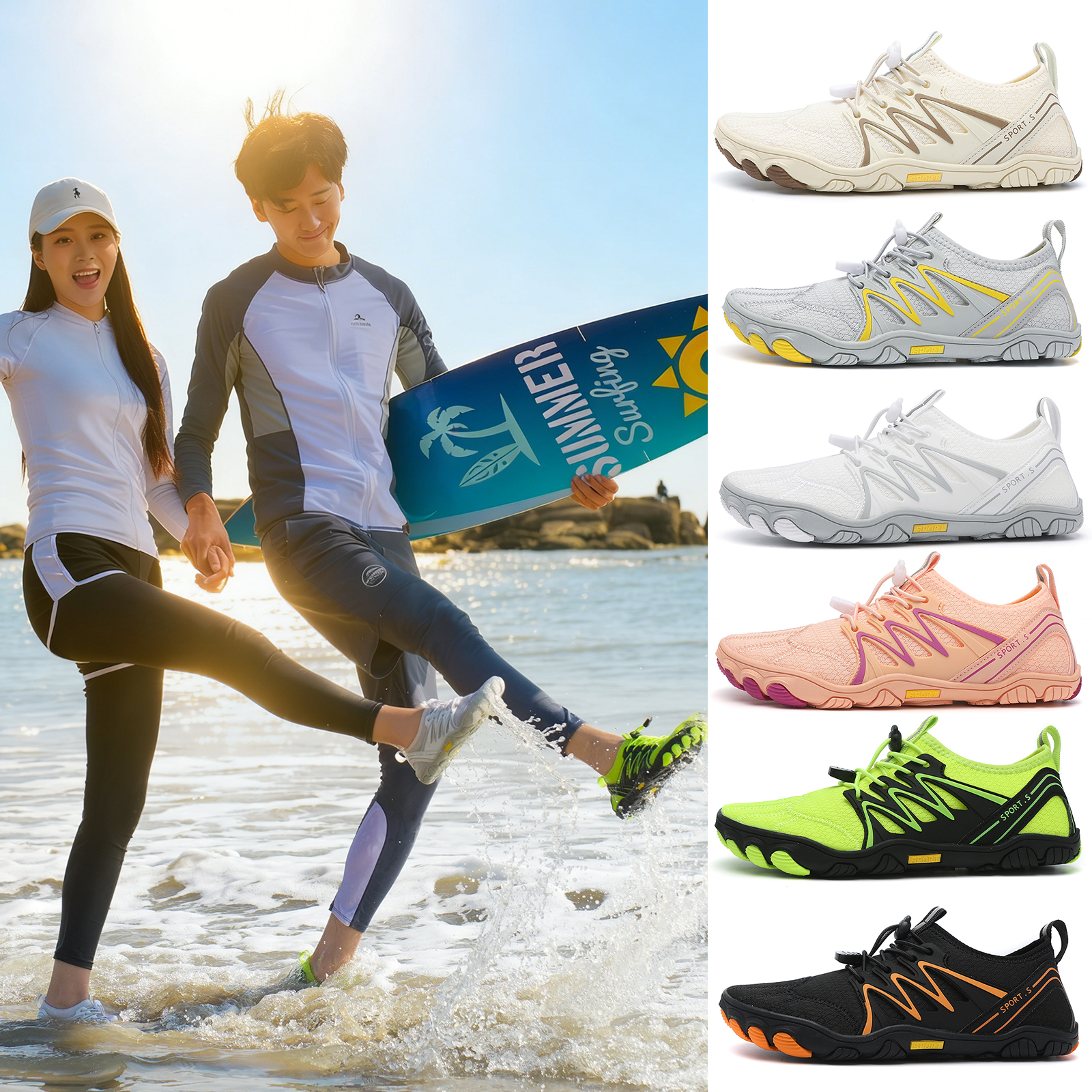 Unisex Water Shoes Men Women Q - Milanaise Mesh Band のレビューと価格