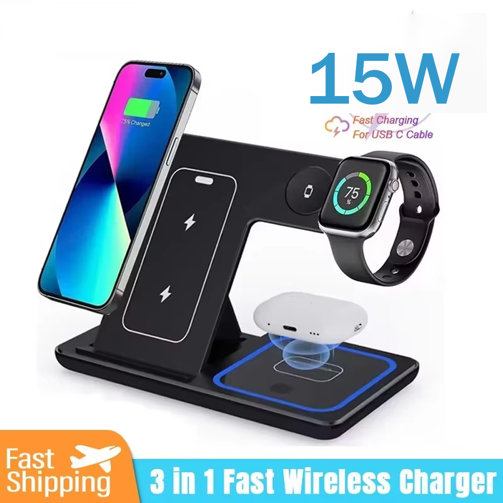 15W 3 in 1 Wireless Charger St - Watch Charger Cable のレビューと価格