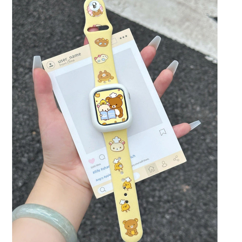 Cute Rilakkuma Print Silicone  - Silicone Band Replacement のレビューと価格