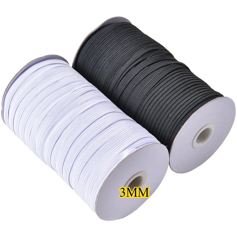 White Black 3mm Flat Elastic B - Milanaise Mesh Band のレビューと価格