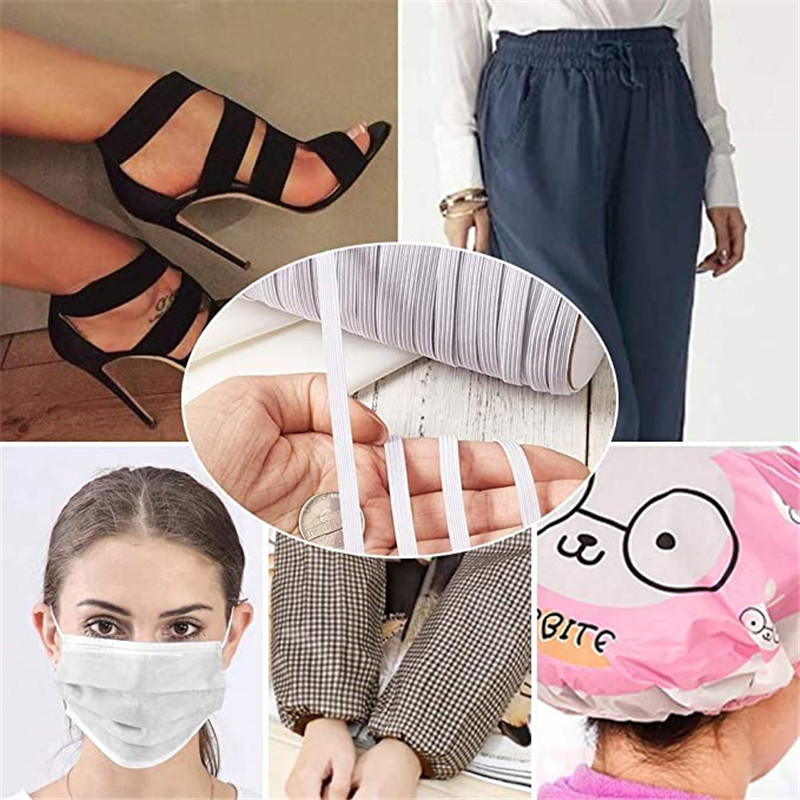 White Black 3mm Flat Elastic B - Milanaise Mesh Band のレビューと価格