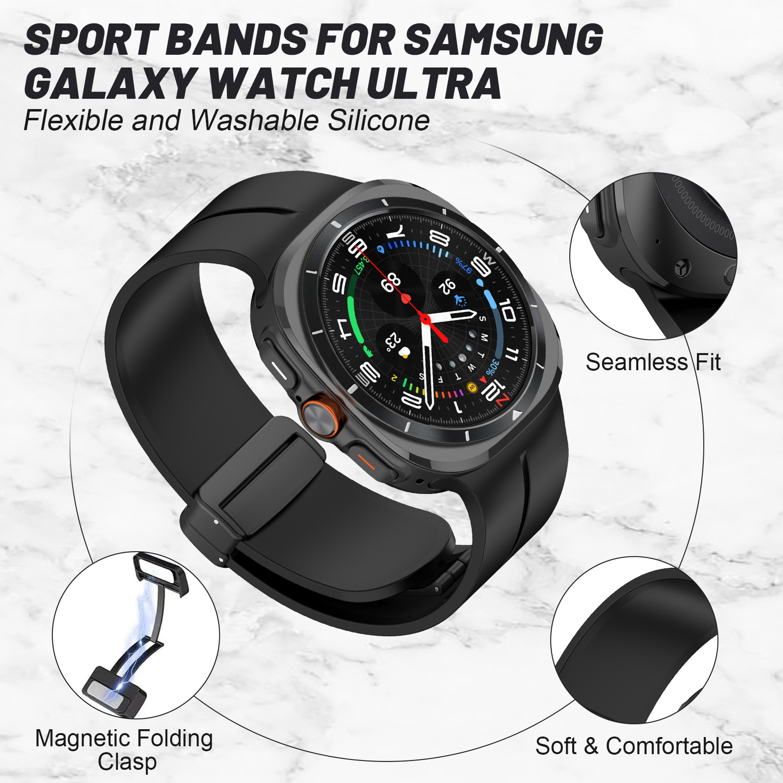 Magnetic For Samsung Galaxy wa - Samsung Smartwatch Ultra Accessories のレビューと価格