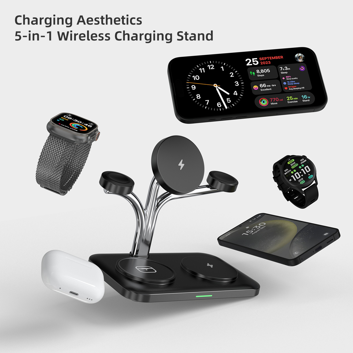 5 IN 1 Magnetic Wireless Charg - Watch Charger Cable のレビューと価格