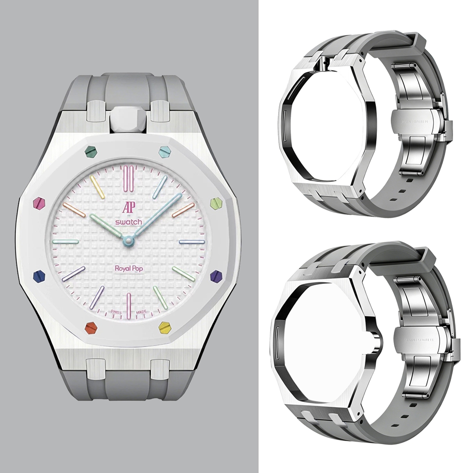 One-Piece Stainless Steel Case - Silicone Band Replacement のレビューと価格